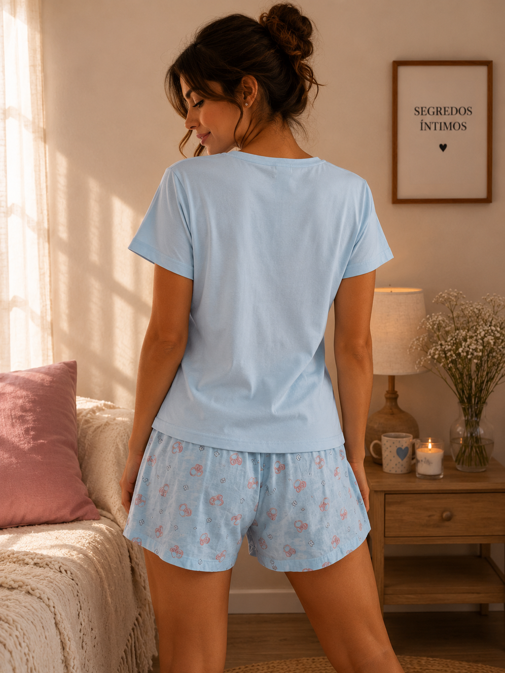 Pijama  Azul com Ursinho e Calção
