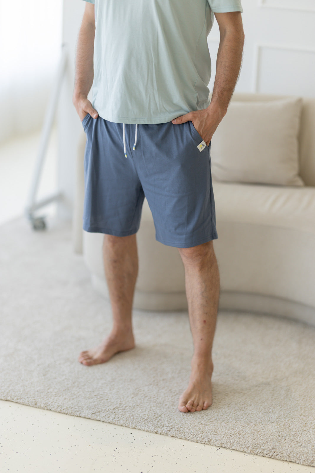 Pijama homem algodão verde menta - detalhe lateral