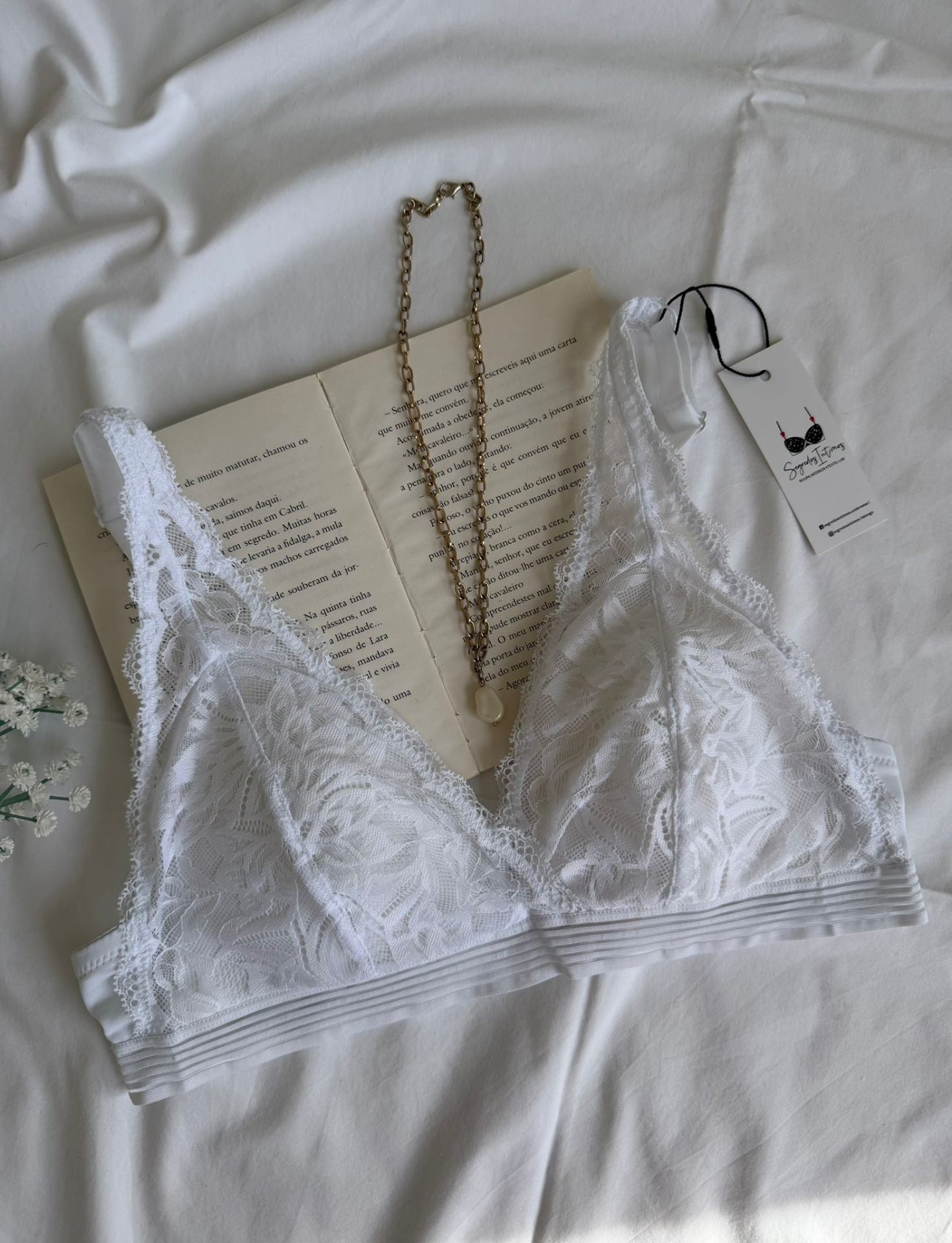 Soutien Renda Sem Aros Branco - costas