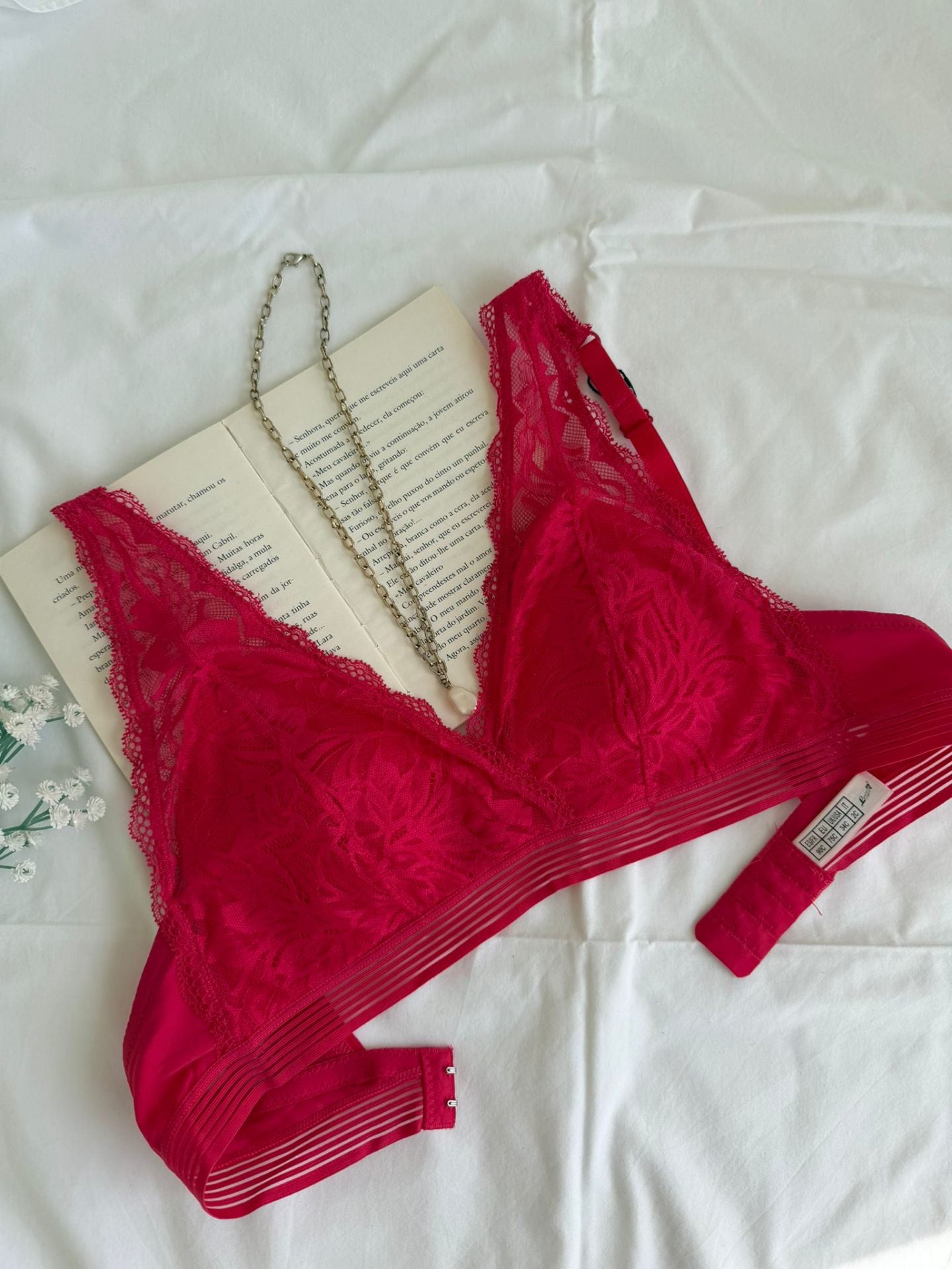 Soutien Renda Sem Aros Rosa Fuchsia - frente