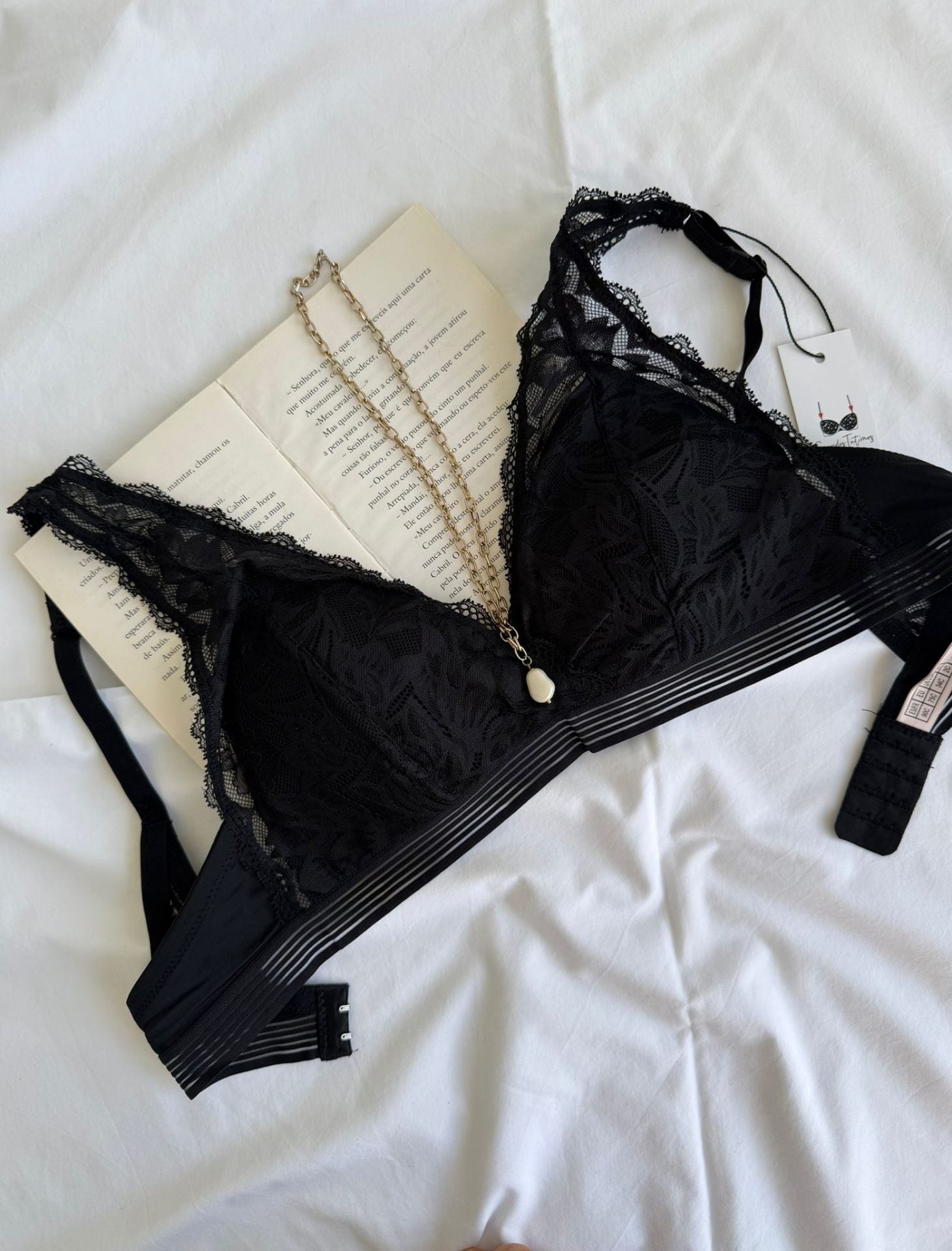 Soutien Renda Sem Aros Preto - detalhe